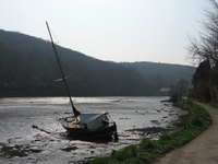 Boat on the mudflats