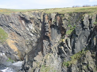 Contorted rock strata