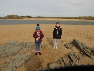 Two children on a beach