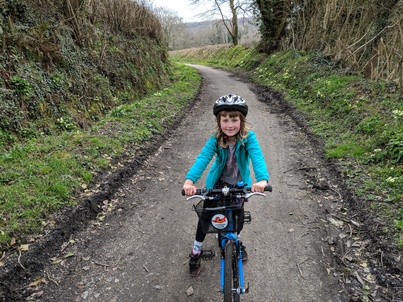 Laura on her bike