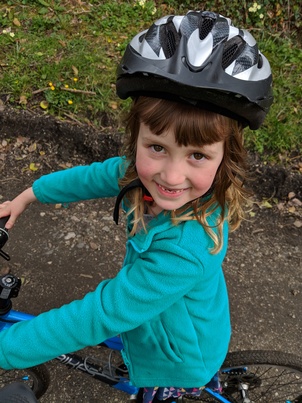 Laura on her bike