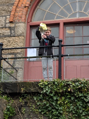 Matthew with his egg