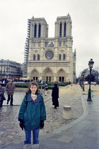 Helen in front of Notre Dame, Paris