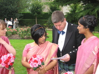 Andy and bridesmaids