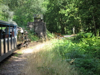 Looking along our train with a water tank