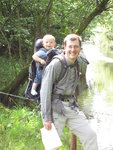 Matthew enjoying Daddy backpack