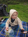 Matthew drumming with biscuits