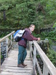 Helen on the bridge by the ford