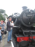 Matthew in front of the steam train
