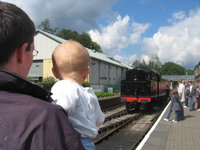 Jeremy and Matthew watch the steam engine