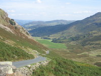 Back down the road from Wrynose Bridge