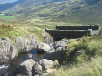 Looking down on Wrynose Bridge