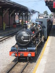 Steam train coming into Ravenglass