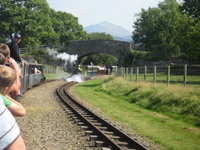 Steam train approaches