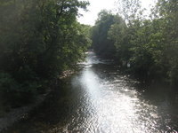 Upstream from suspension bridge