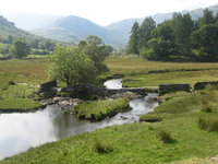 Looking down on the footbridge