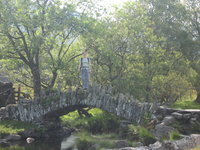 Helen on the footbridge