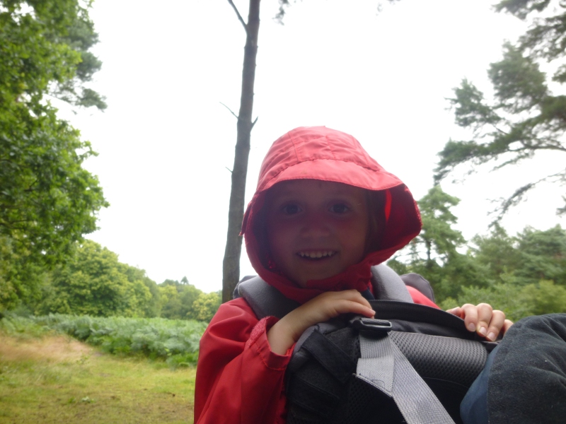 Laura enjoying the backpack