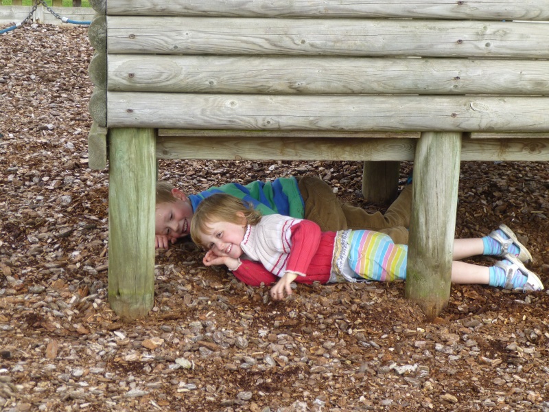 Hide and seek in the playground