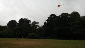 Laura flying her kite