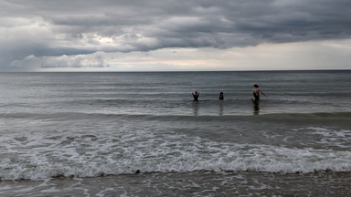 Swimming in the sea