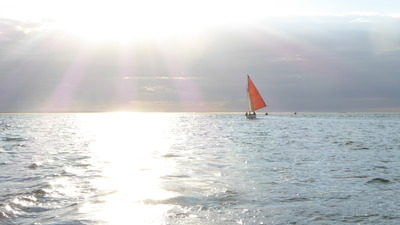 Sunlit boat