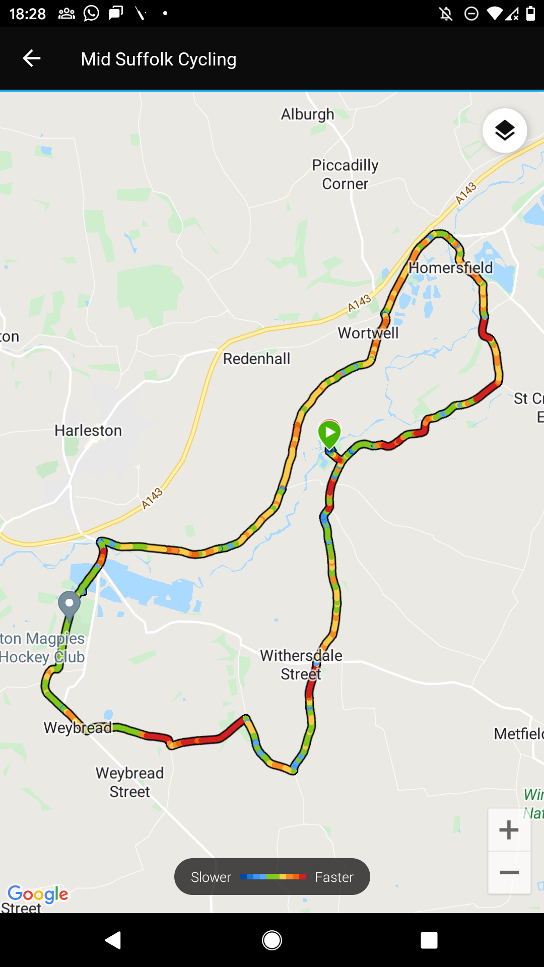 Map of our cycle route